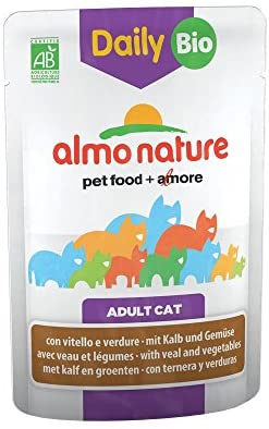  ALMO NATURE Diario del gato menú de comida Gato mojado Bio Vitel Verd premium 