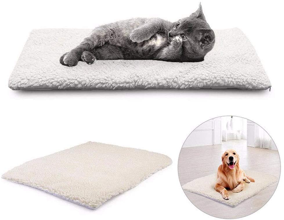  Almohadillas calefactoras para perros gatos, almohadillas desmontables para auto Calentamiento de piel de cordero, almohadillas cálidas para perros, alfombrillas para perros,lavables (64*90CM) 