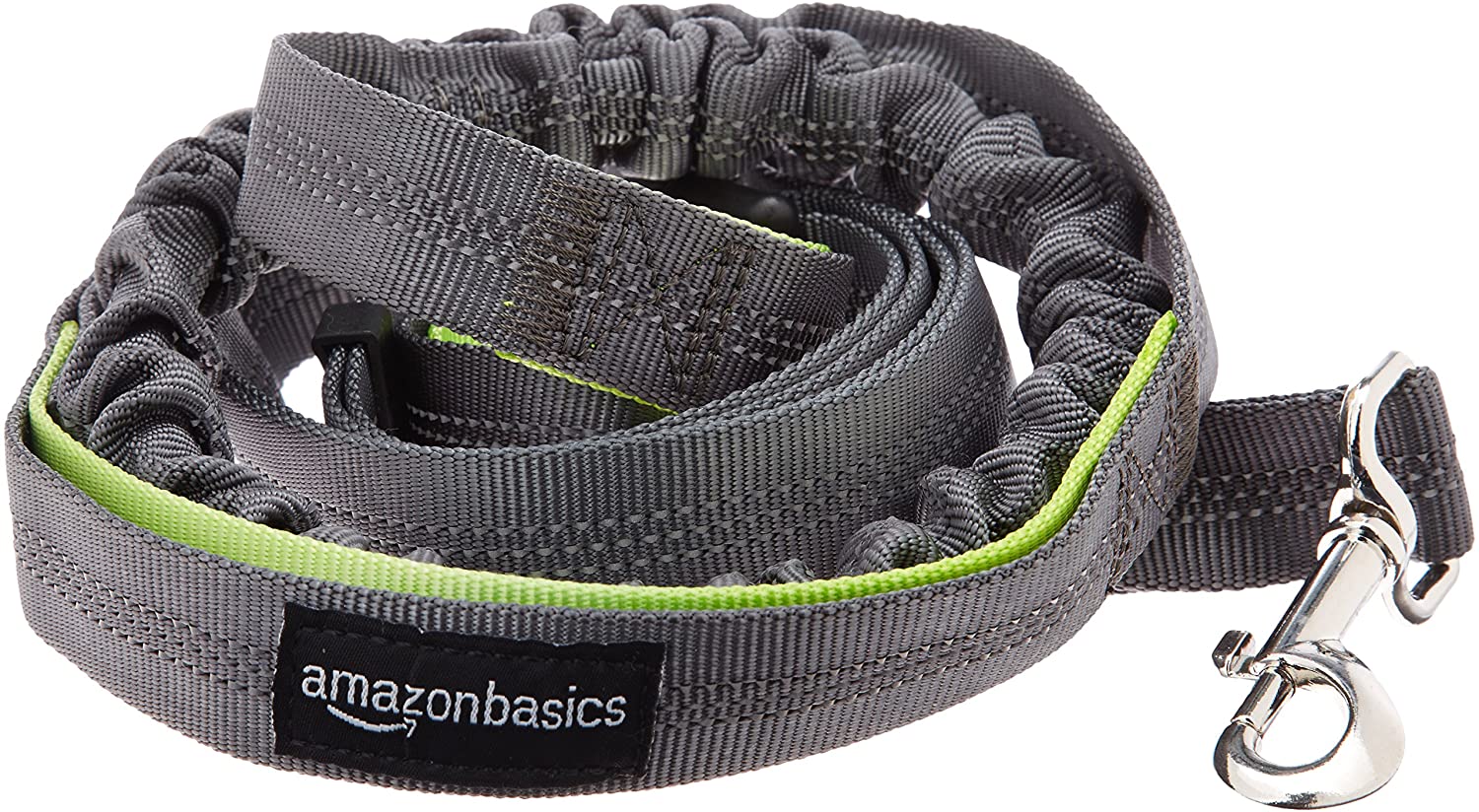  AmazonBasics - Correa elástica para perros manos libres con mango doble, 0,9 m, Verde 