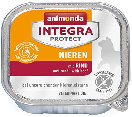  Animonda Integra Protect 100 g - Comida húmeda para Gatos (Kidney, Ternera, 100 g, Mature, Insufficient Kidney Performance, 530 kJ, 7,8%) 
