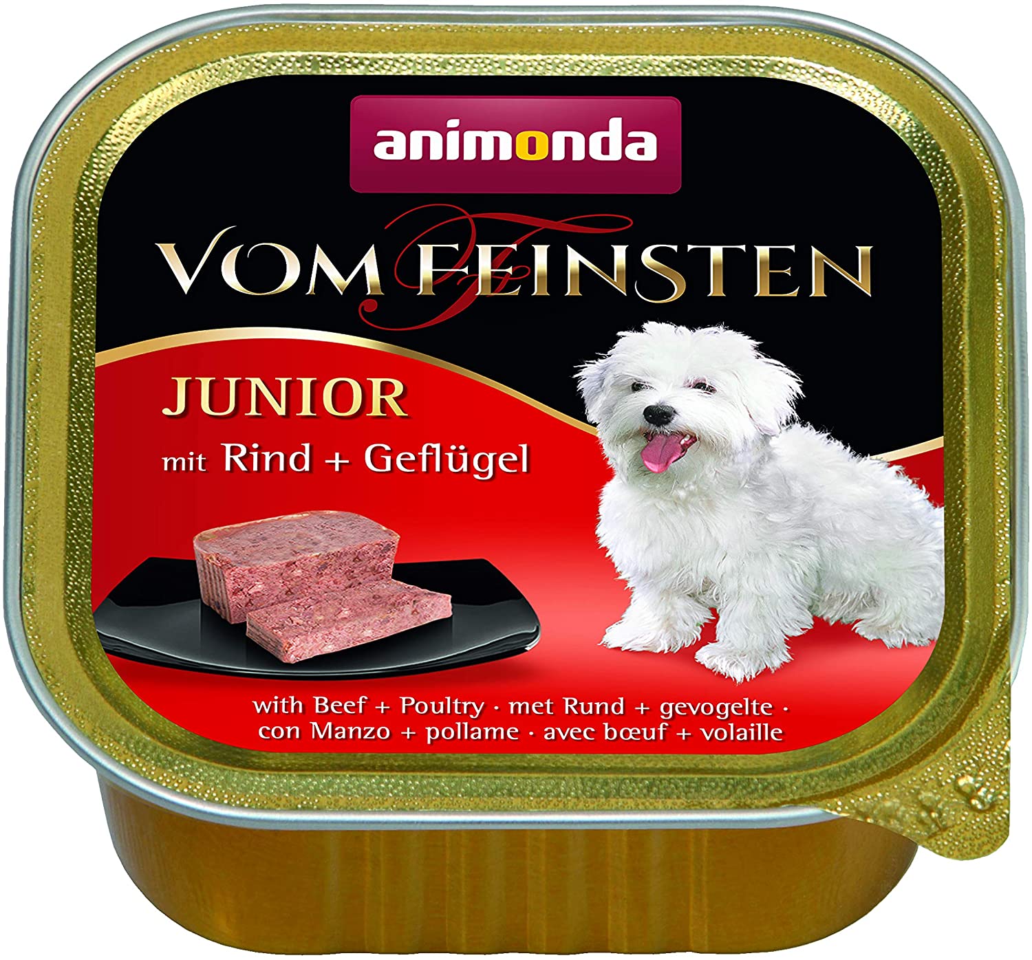 animonda Marial Junior,Comida húmeda para perros jóvenes en el primer año, Rind + Geflügel 22 x 150 g 