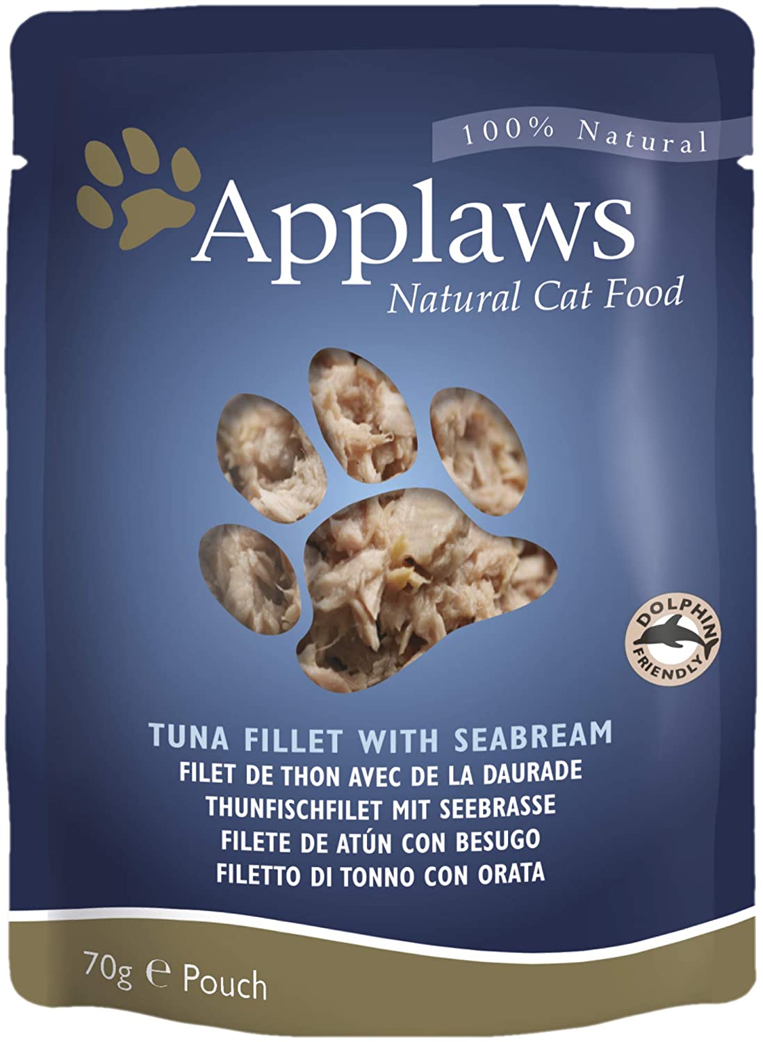  Applaws Bolsa de comida para gatos 70 g de atún con dorada paquete de 12 
