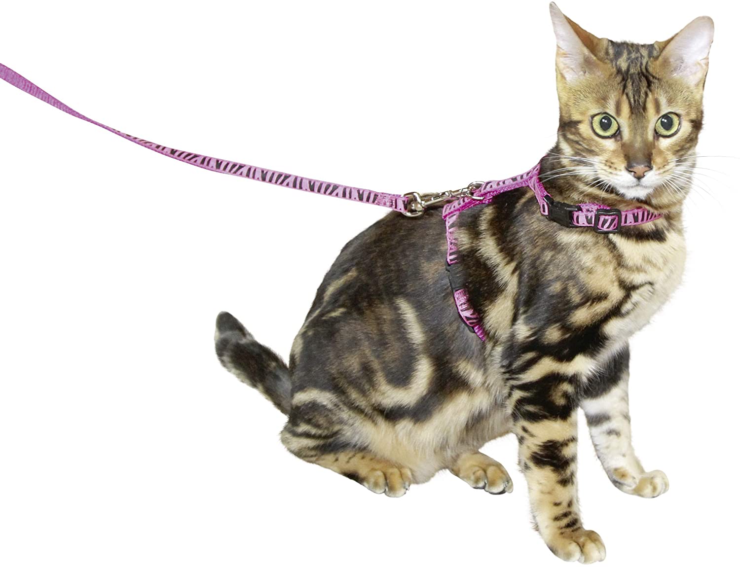  Arnés para gatos con correa 120 cm x 10 mm, rosa 