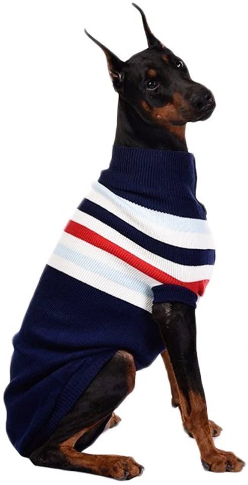  ASOCEA Rayas clásicas suéter Invierno Calor Mascotas Ropa Ropa para Perros para Perros Mediano y Grande Grandes 