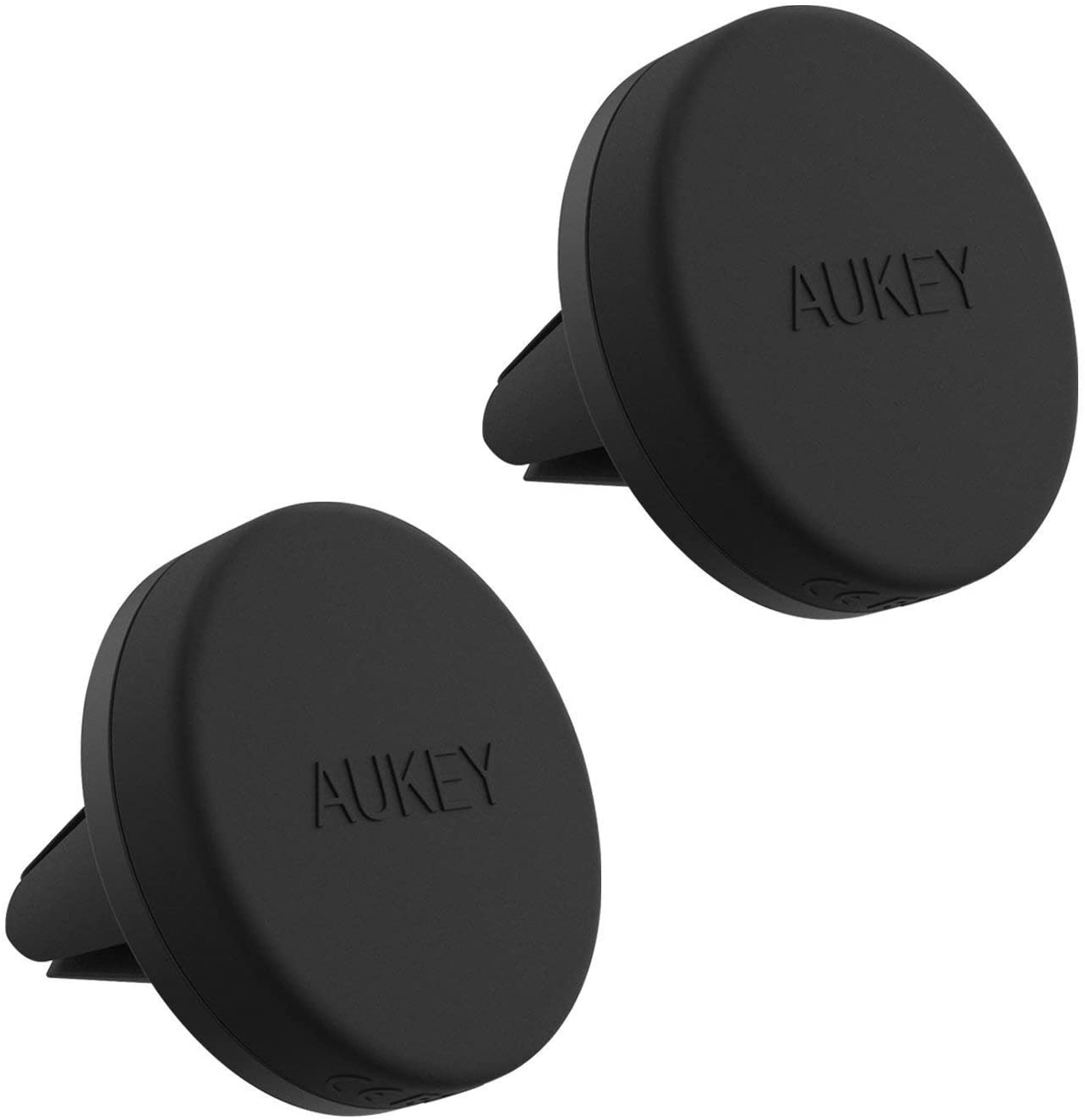  AUKEY Soporte Móvil Coche Magnético Universal (2 Pack) para Rejillas del Aire Soporte Smartphone Coche para iPhone 7 / 6s / 6 / 5s / 5, Samsung Note 8 / S8 / Note 4, LG G3 y Dispositivo GPS (Negro) 