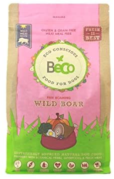  becofood Comida orgánico para Perros 2 kg – Alimento Completo, pienso para Perros de Todas Las Tallas, Gusto Cinghiale 