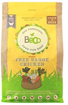  becofood comida orgánico para perros 2 kg – Alimento Completo, pienso para perros de todas las tallas, Gusto Pollo 