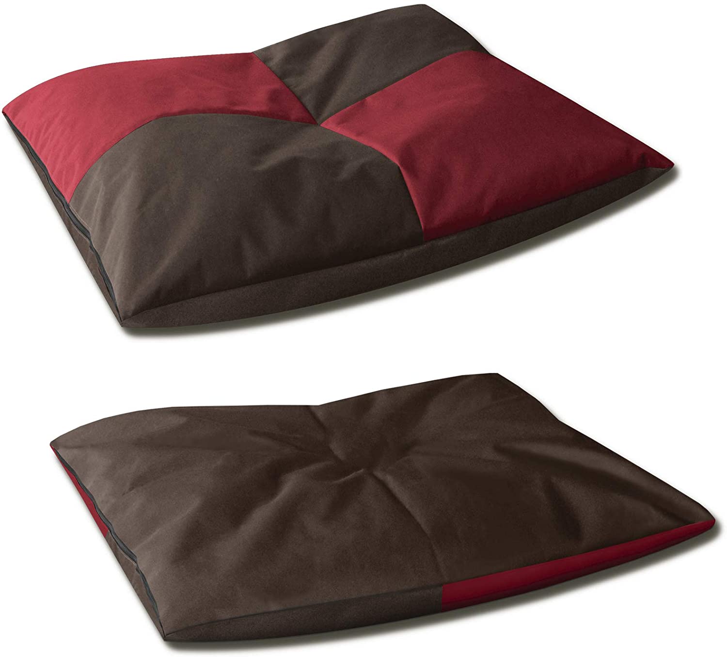  BedDog® Bona 2en1 Rojo/Negro XXL Aprox. 110x90cm colchón para Perro, 6 Colores, Cama para Perro, sofá para Perro, Cesta para Perro 