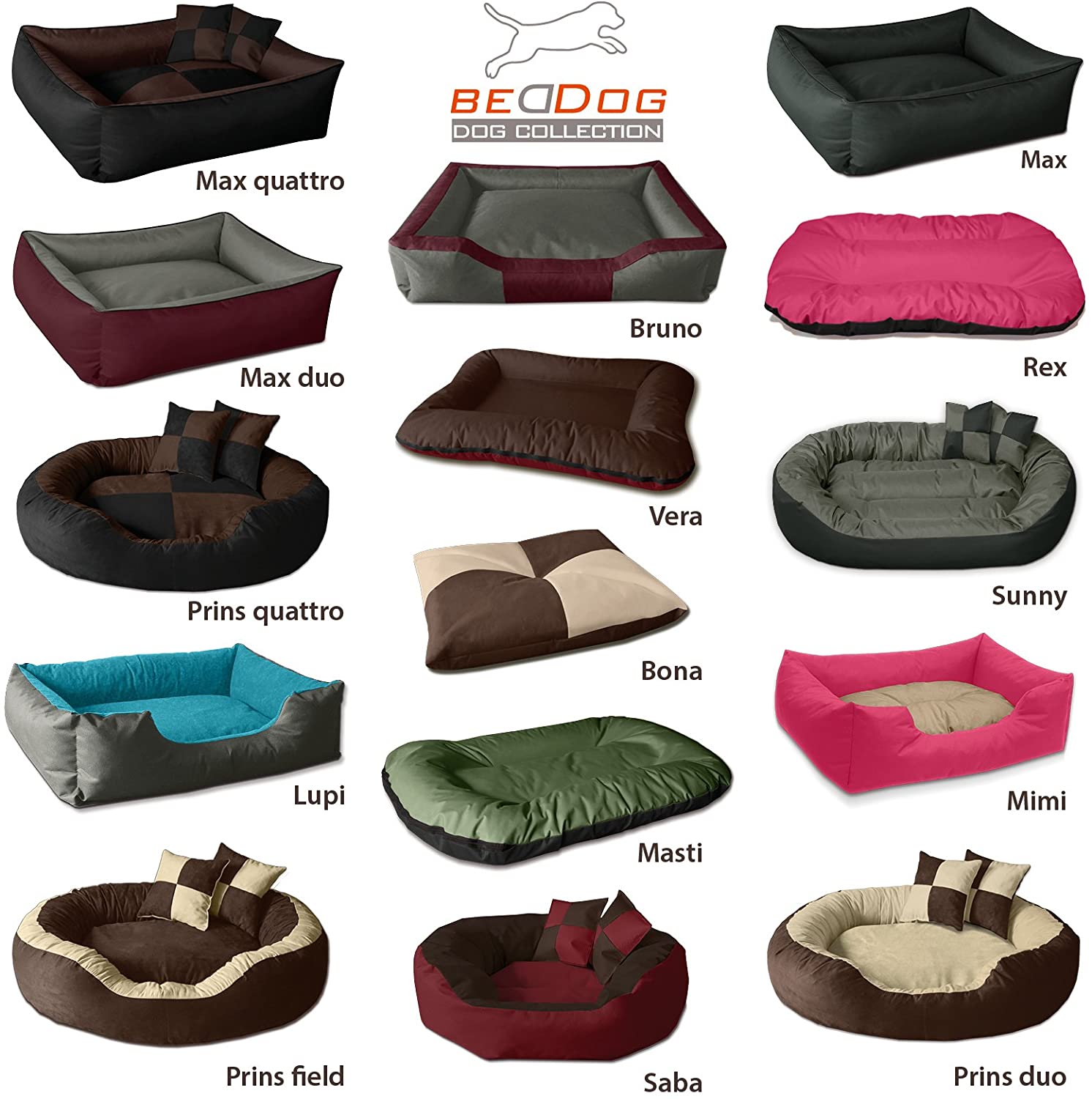  BedDog® Bruno Beige/Marron XL Aprox. 100x85cm colchón para Perro, 15 Colores, Cama para Perro, sofá para Perro, Cesta para Perro 