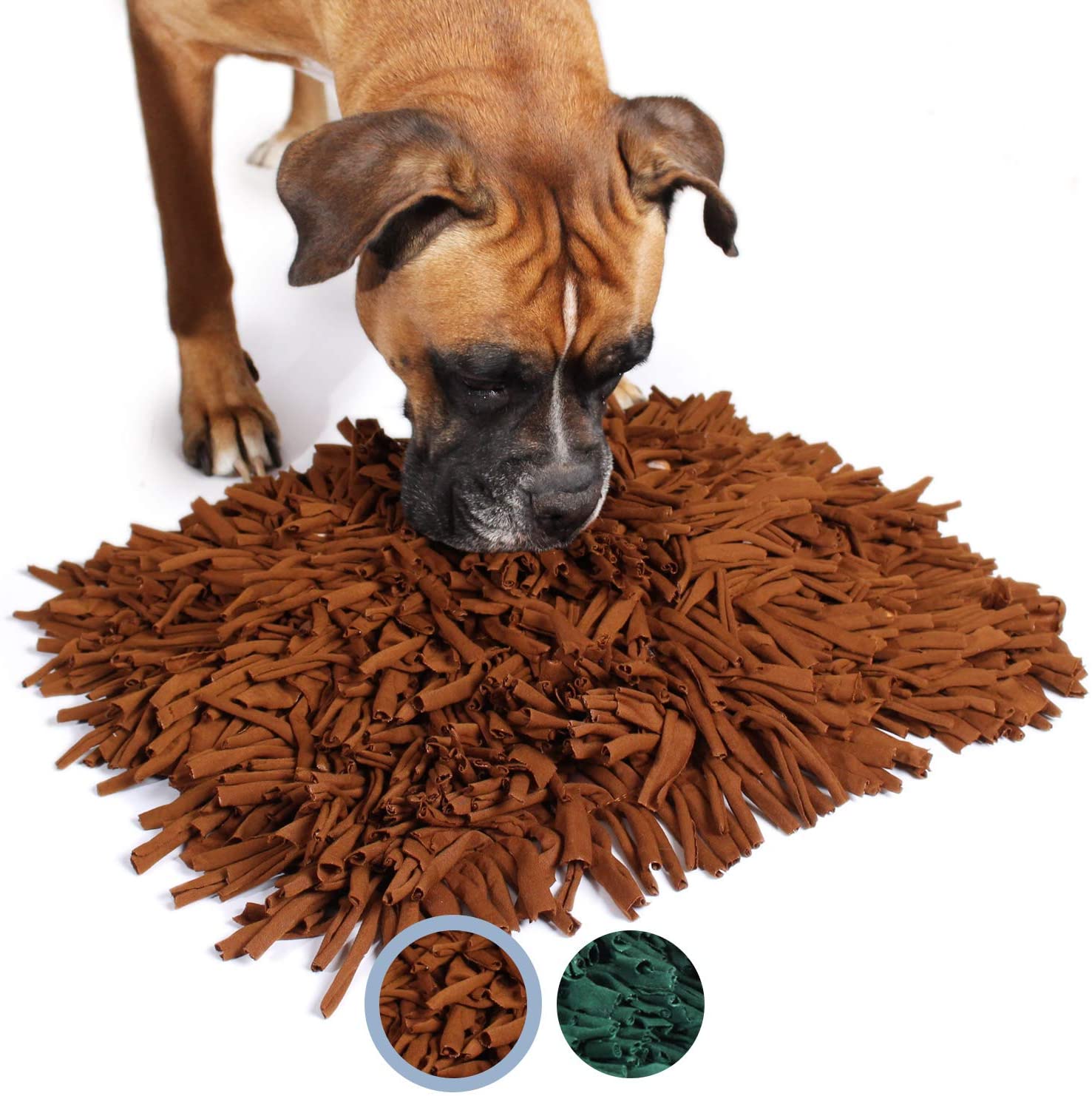  Bella & Balu Alfombra olfativa para perros (45 x 30 cm) | Juguete interactivo para mascotas que promueve la búsqueda de alimentos y estimula el olfato del perro (Marrón) 