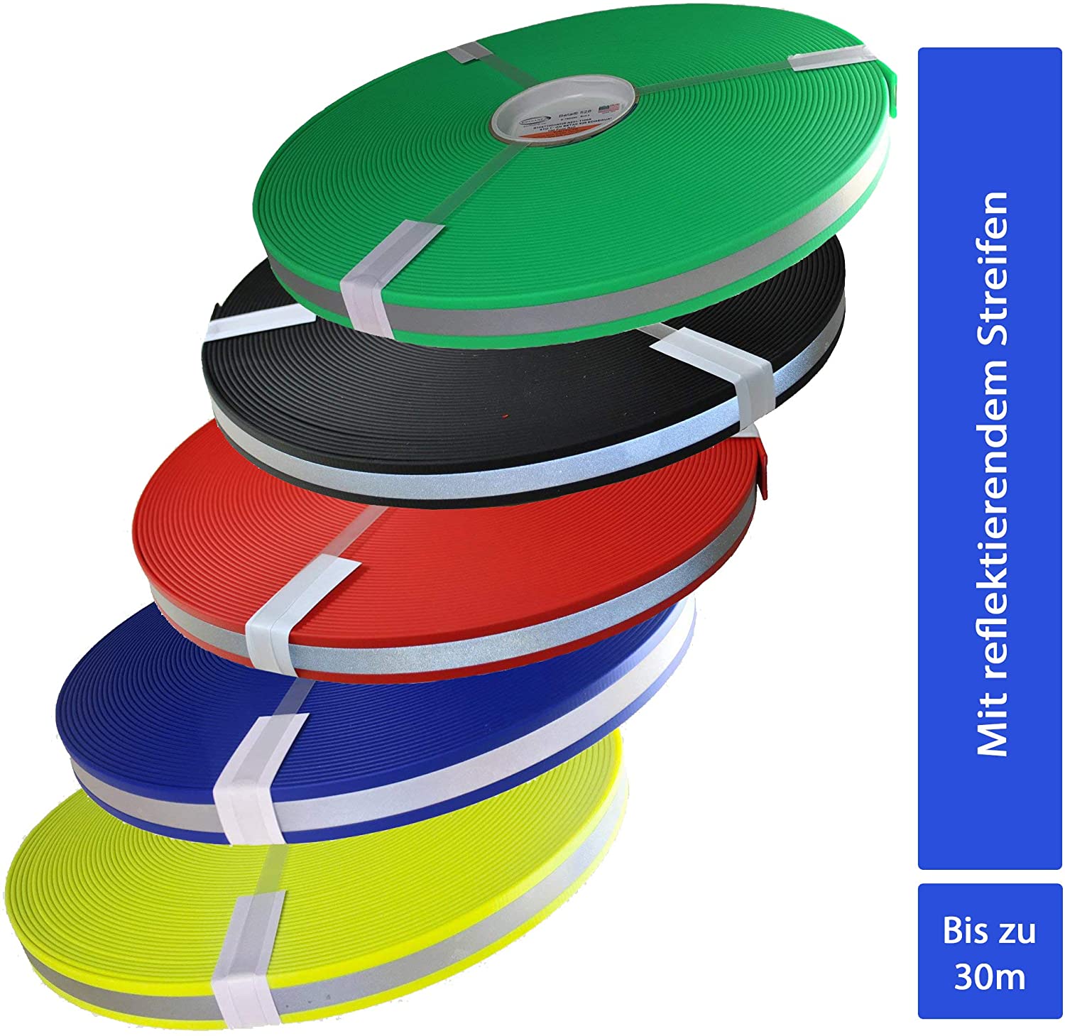  Beta biothane® con reflectante) Tiras con reflectante 20 colores y 2 anchos 