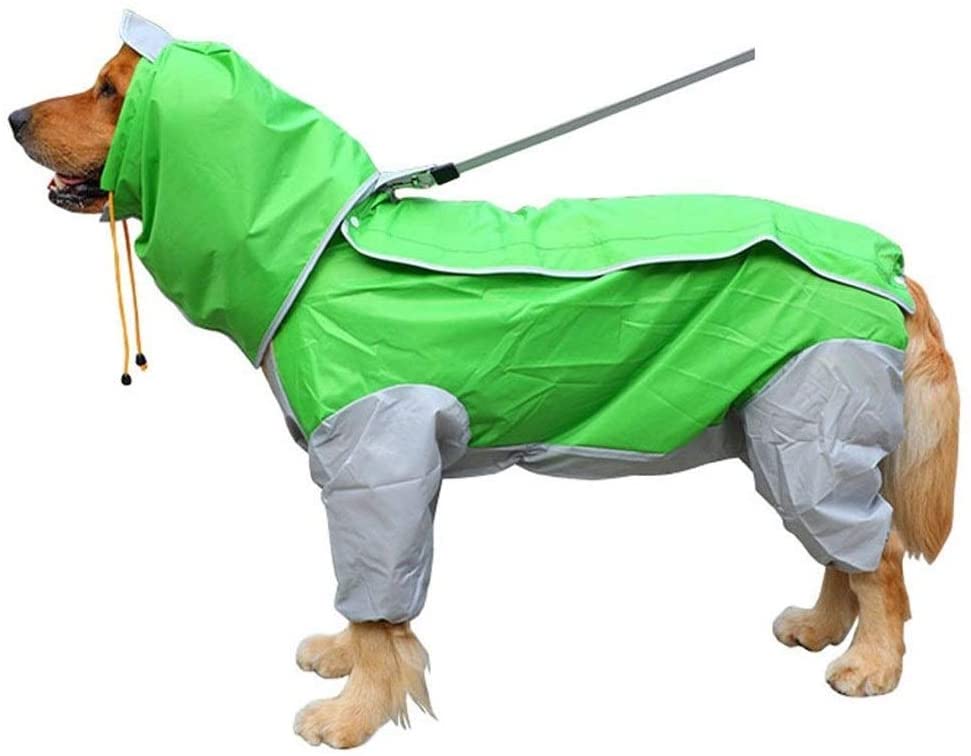  BGDRR Pet Small Large Dog Chubasquero Ropa Impermeable for Perros Grandes Mono Rain Coat Overol con Capucha Capa Labrador Golden Retriever (Color : Pink, Size : 28) 