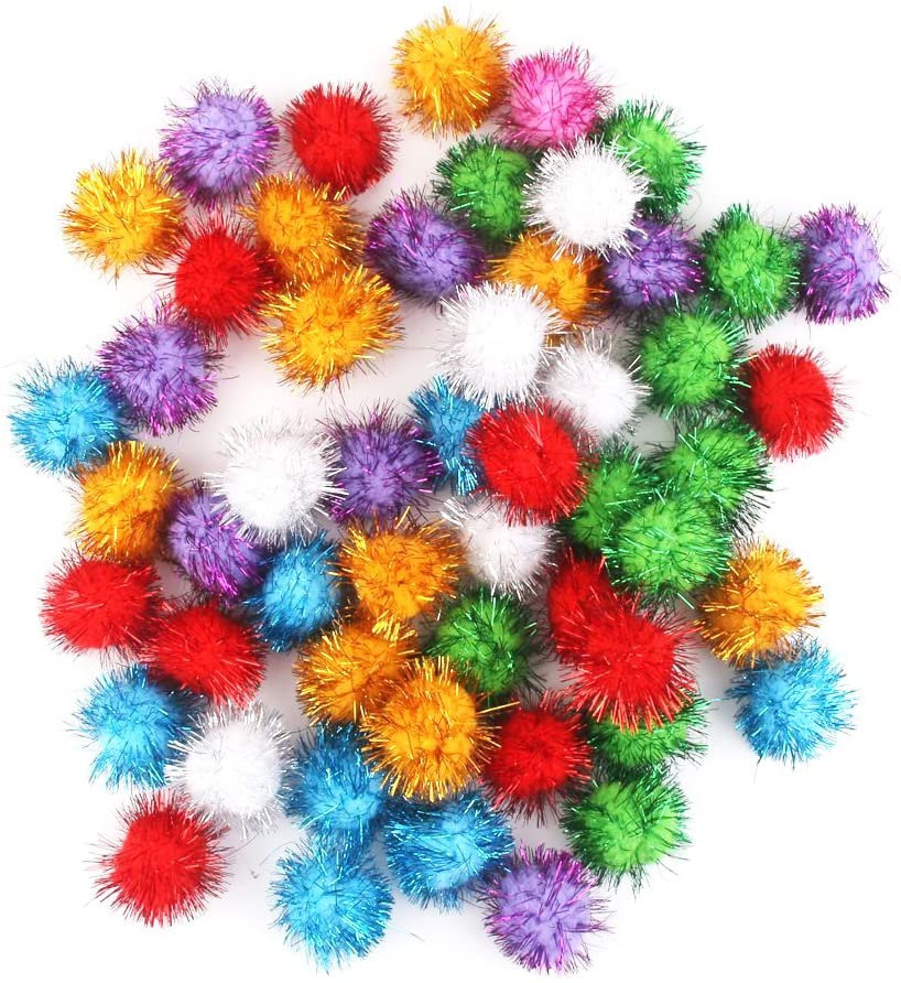  BIPY - Pelotas de juguete para gatos, 4 cm, bolas de peluche, varios colores al azar, paquete de 20 