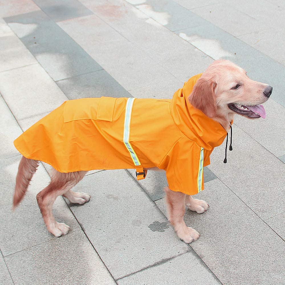  BLEVET Mascota Perro Impermeables con Capucha Chubasqueros para pequeña Medianas Grandes Perros MZ058 (3XL, Orange) 