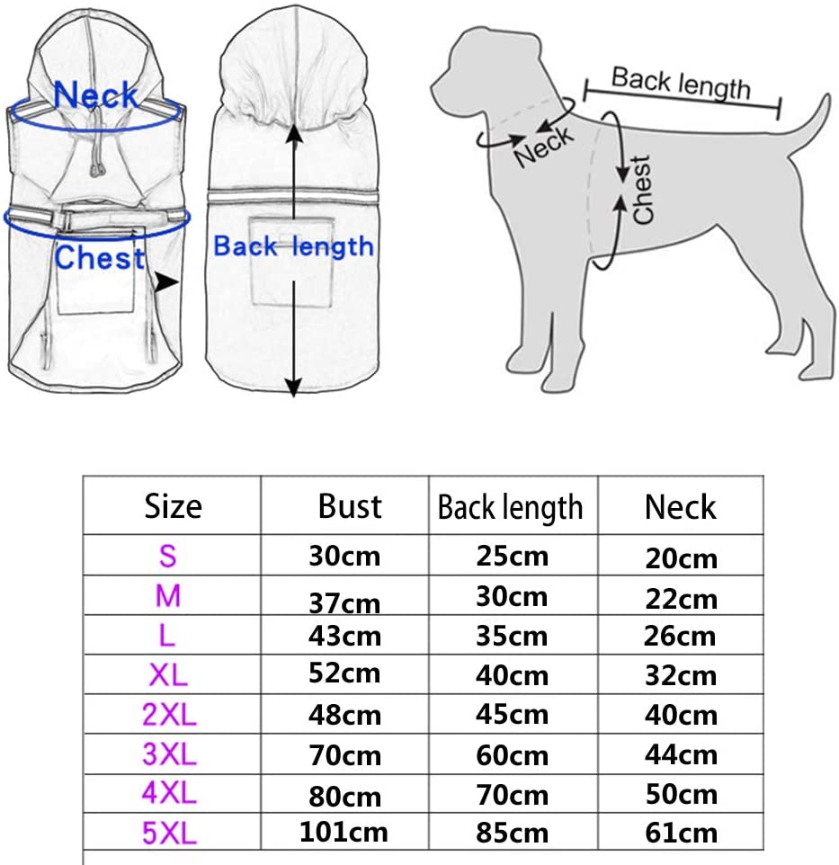  BLEVET Mascota Perro Impermeables con Capucha Chubasqueros para pequeña Medianas Grandes Perros MZ058 (3XL, Orange) 