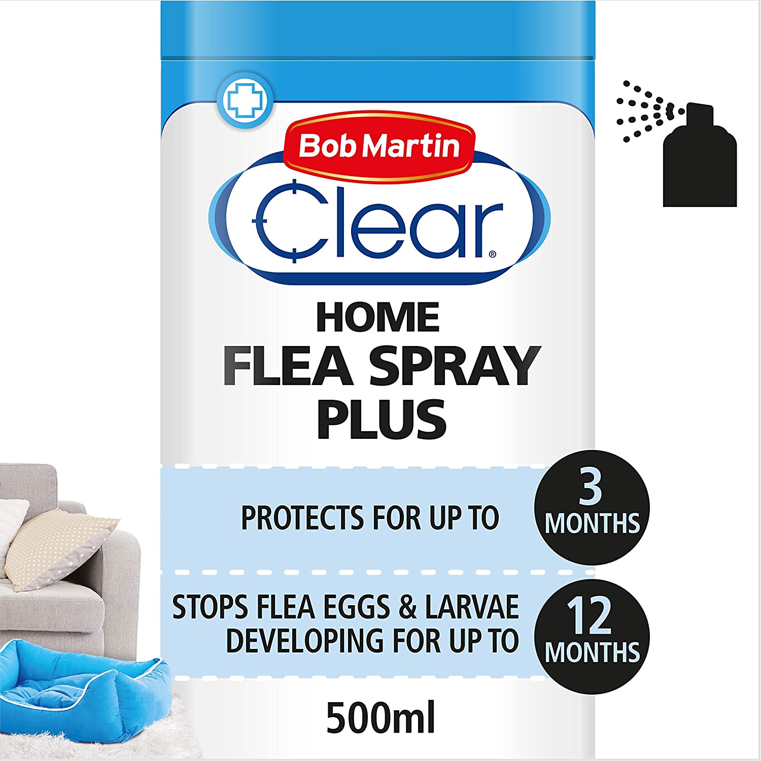  Bob Martin Inicio pulgas Spray Plus, 500 ml 
