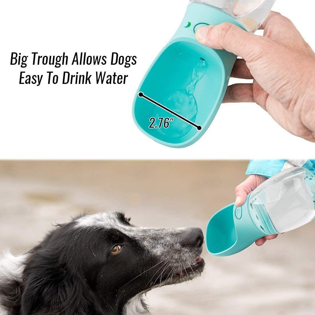  Botella de Agua para Perro, Botella Portátil de agua Potable para Mascotas al Aire Libre, Resina Plástica ABS Ambiental (Azul) 
