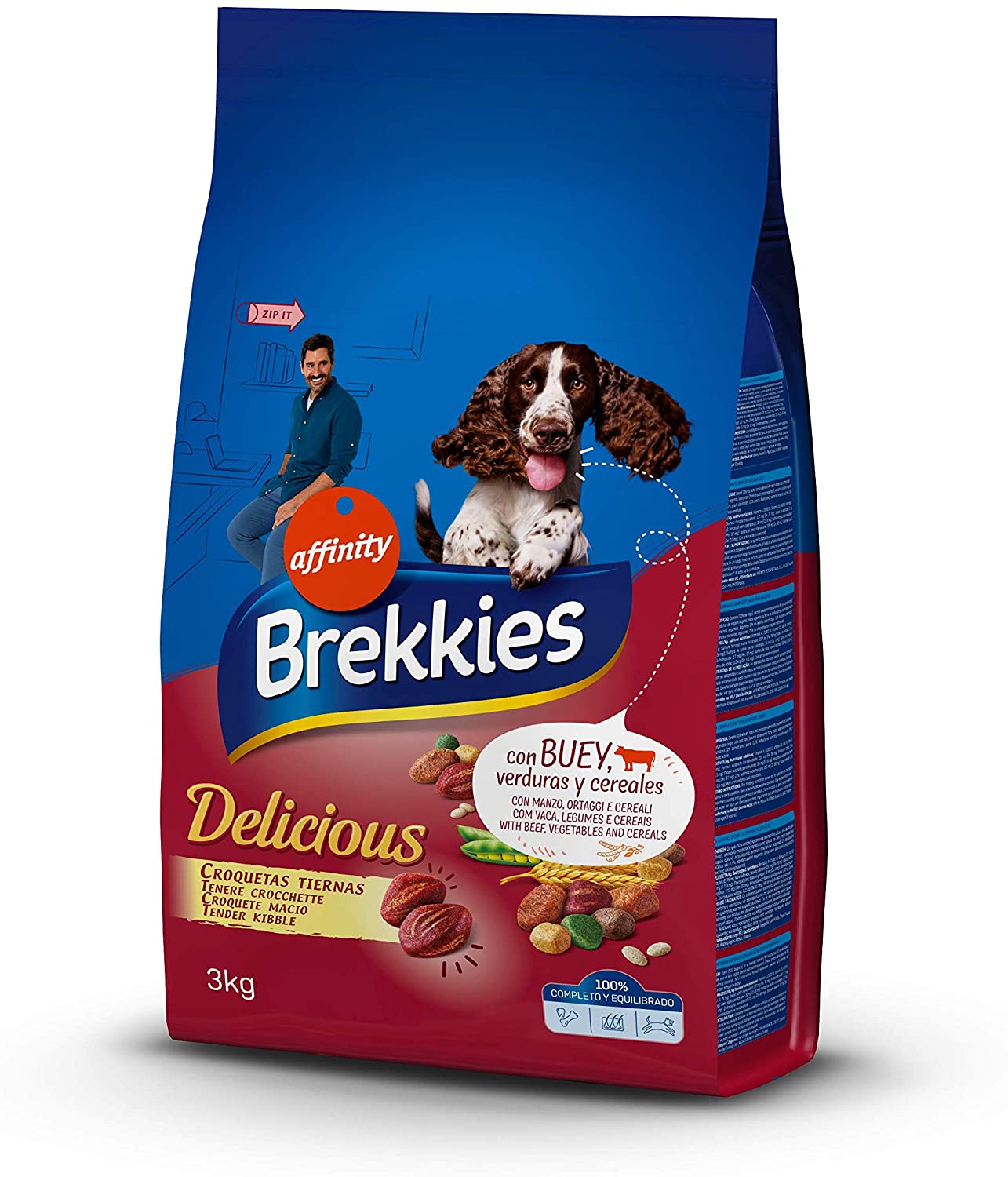  Brekkies Dog - Tender & Delicious Buey 3 Kg 