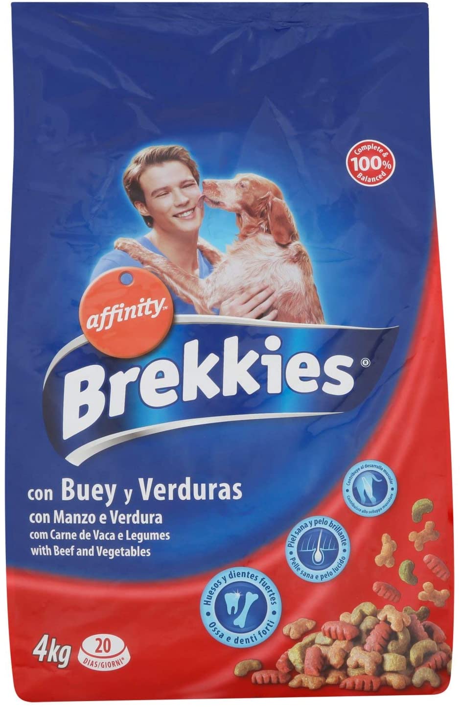  Brekkies Pienso para Perros con Buey, Verduras y Cereales - 4000 gr 