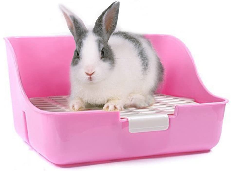 Caja de arena MMBOX para jaulas de conejo, fácil de limpiar, para animales pequeños, conejos, conejillo de indias o hurones 
