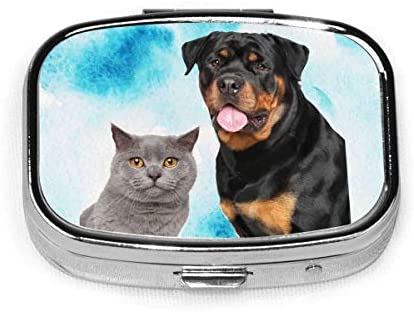  Caja de píldora cuadrada de moda para gatos y perros Vitamin Medicine Tablet Holder Wallet Organizer Case 