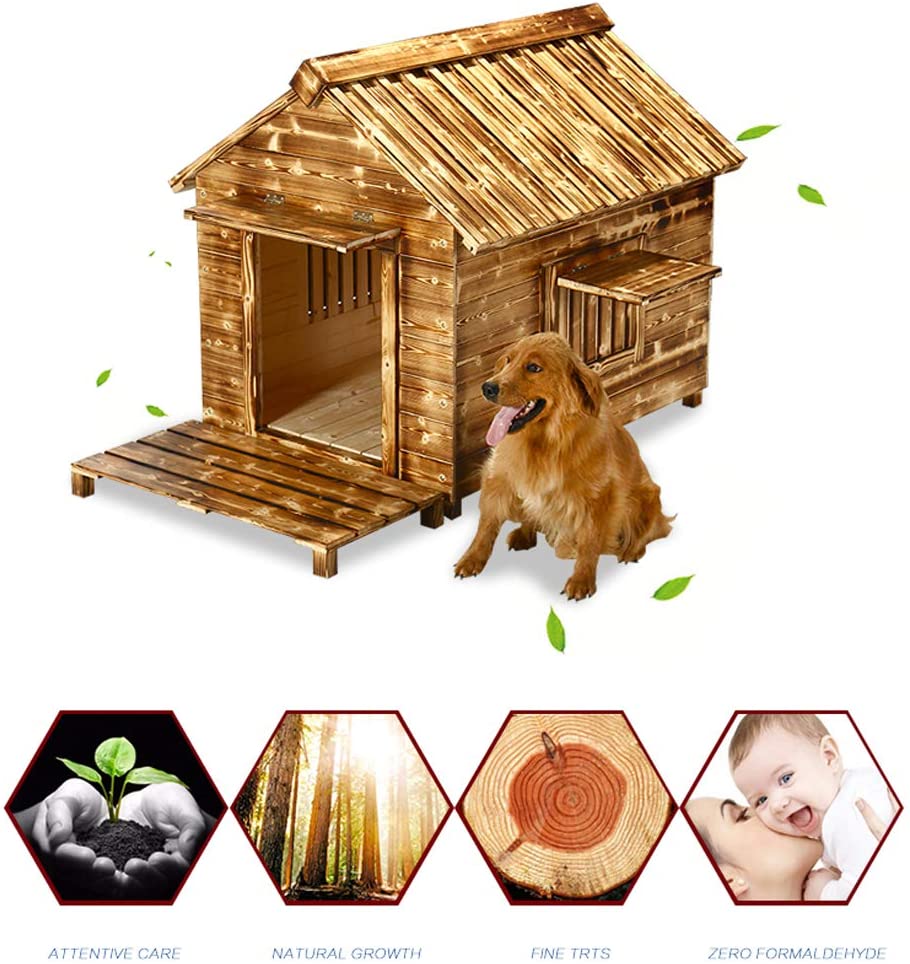  Casa de mascotas, casa de Perro, al Aire Libre, Impermeable, Interior de Madera, pequeña Perrera pequeña, Perrera de Madera, caseta de Perro 