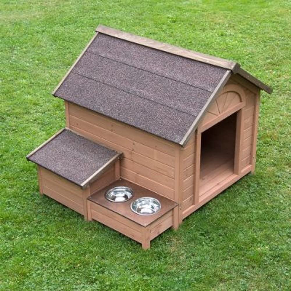  comfort perro Gesto de caseta techo Elevador de alimentación zona de madera para jardín exterior Caja de almacenamiento 