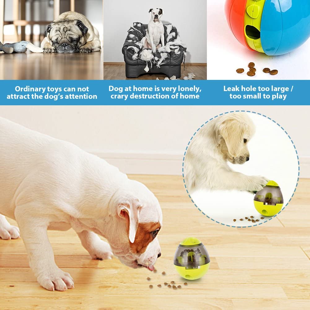  Comida para Perros Ball, Lesfit Snack Food Dispenser Alimentador Rompecabezas de Interactivo IQ Treat Juguete para Perros y Gatos (Verde) 