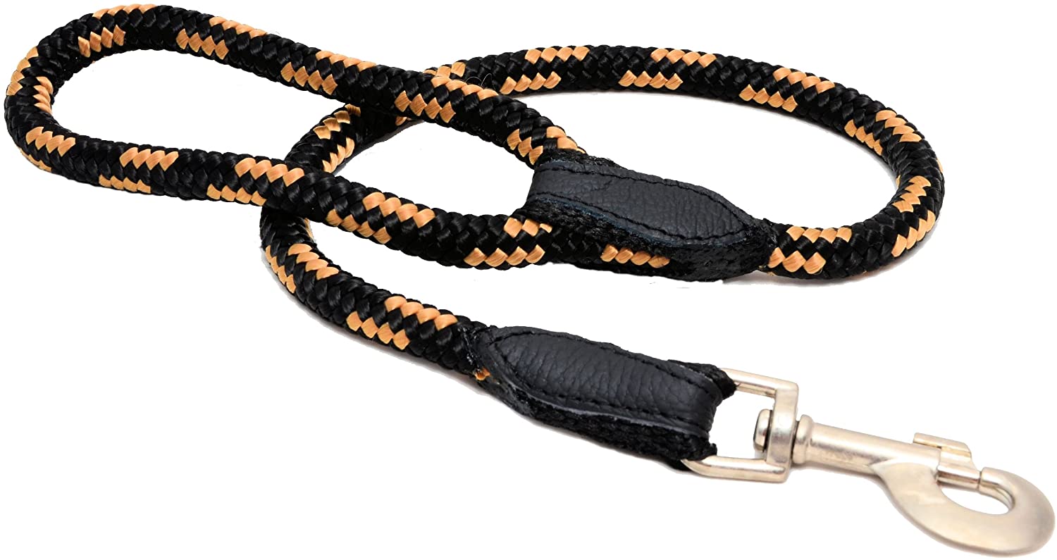  Corto Perro Cuerda plomo 27 "de largo, 14 mm/70 cm, color negro y beige 