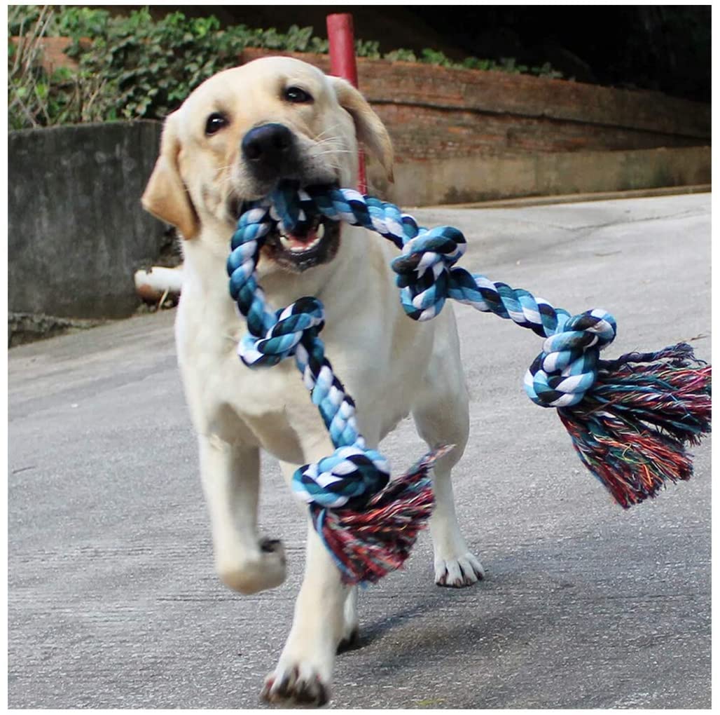  Cuerdas XXL de 91 cm para perros grandes y fuertes, juguete para masticar con 5 nudos para los que mastican con agresividad, cuerda interactiva para perros de razas grandes 