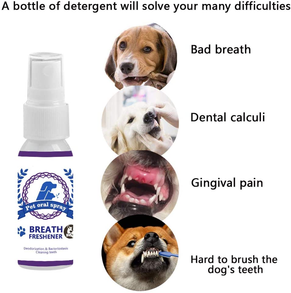  Cutogain Cuidado de Mascotas Spray de Enjuague bucal Dientes de Mascotas Limpiador de Aliento Ambientador Gatos para Perros Spray bucal Limpiador de Cuidado 