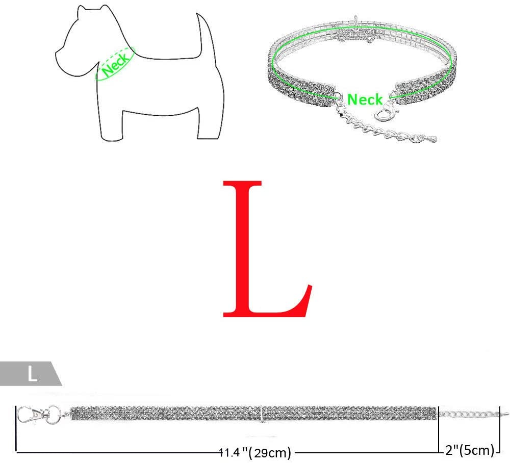  CZZJH Collar para Mascotas En Forma De Corazón Collar para Mascotas Cadena De Perro Gato Cristal Collar De Amor 