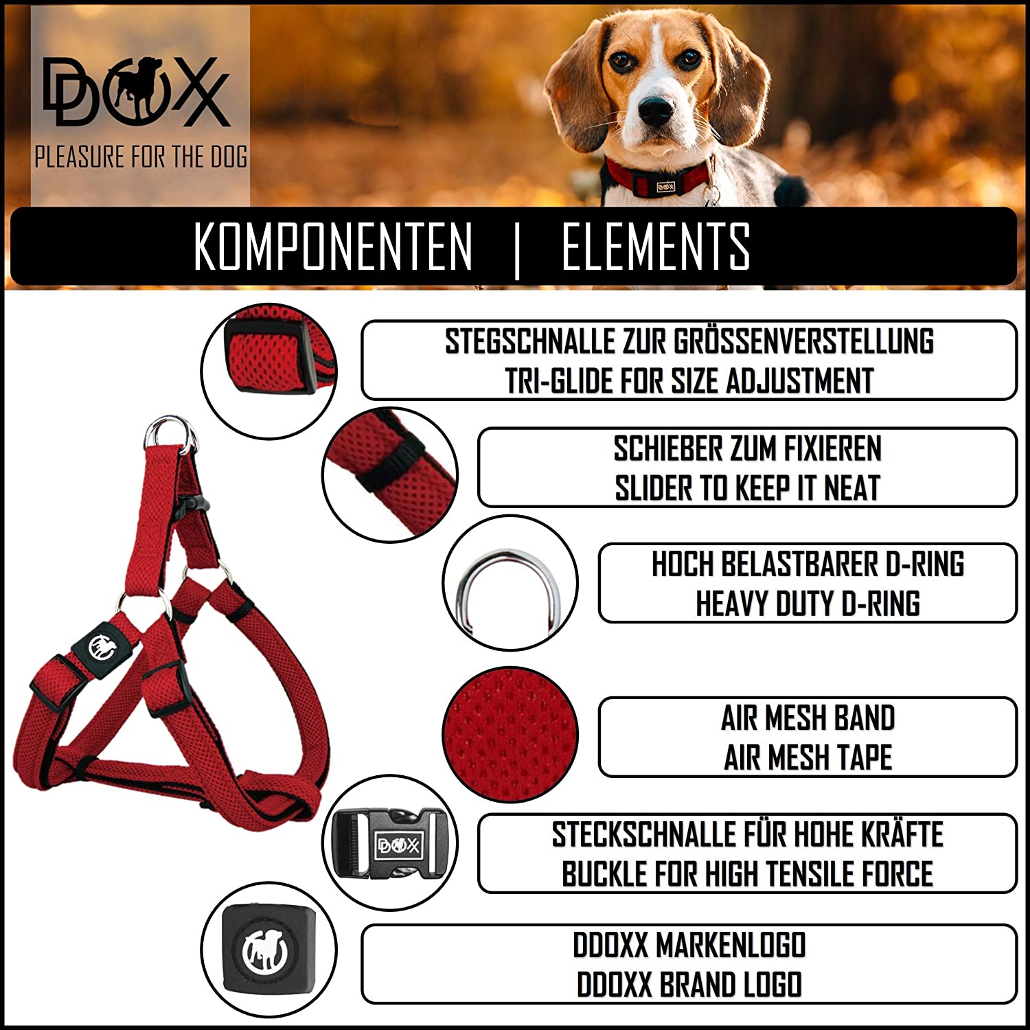  DDOXX Arnés Perro Step-In Air Mesh, Ajustable, Acolchado | Diferentes Colores & Tamaños | para Perros Pequeño, Mediano y Grande | Accesorios Gato Cachorro | Rosado Pink, XS 