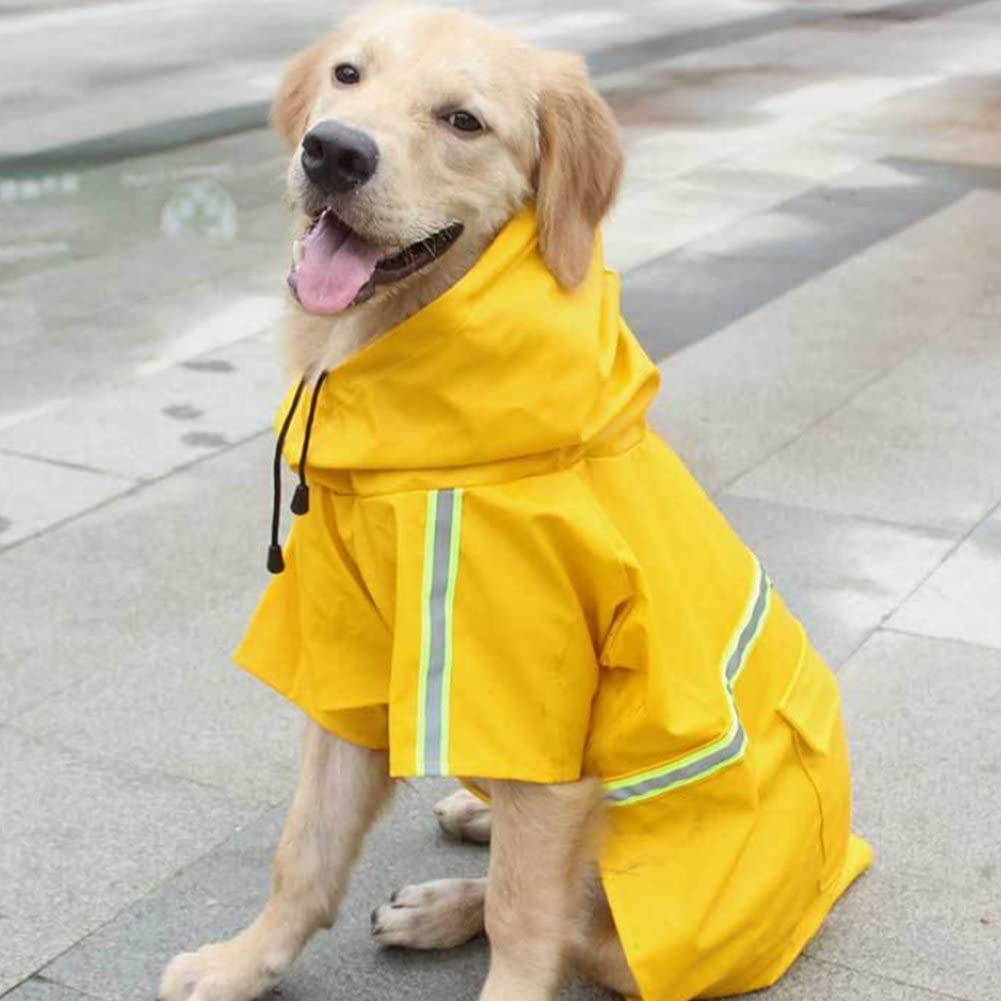 Deanyi Impermeable para Perros Ropa Impermeable para Perros Medianos Grandes y pequeños Pet Poncho Impermeable para Lluvia con Tira Reflectante 