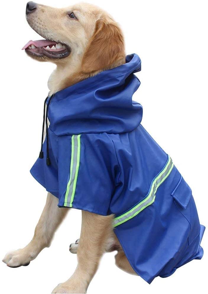  Deanyi Impermeable para Perros Ropa Impermeable para Perros Medianos Grandes y pequeños Pet Poncho Impermeable para Lluvia con Tira Reflectante 