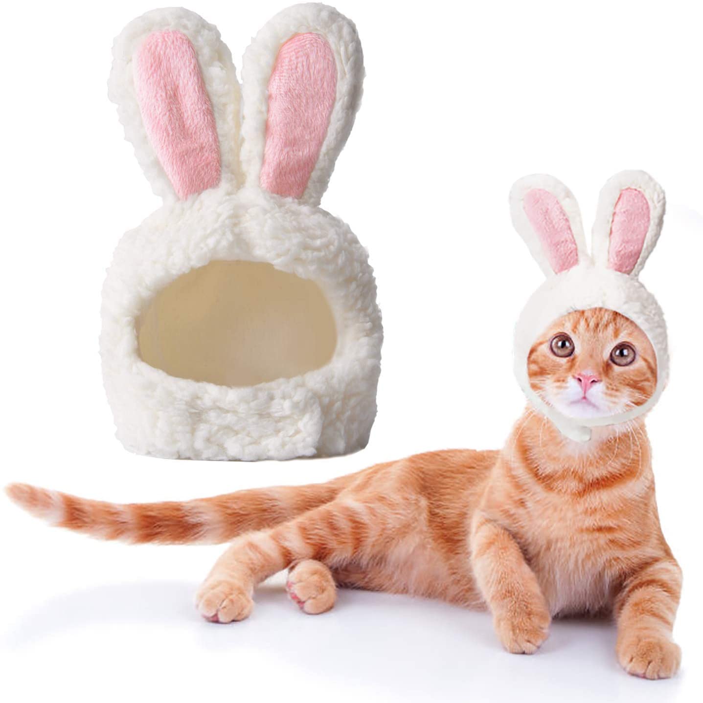  Disfraz Gato, Disfraz de Conejo de Gato de tamaño Ajustable, Disfraz de Cachorro de Pascua, Disfraz para Gato Orejas de Conejo para Cosplay de Pascua 