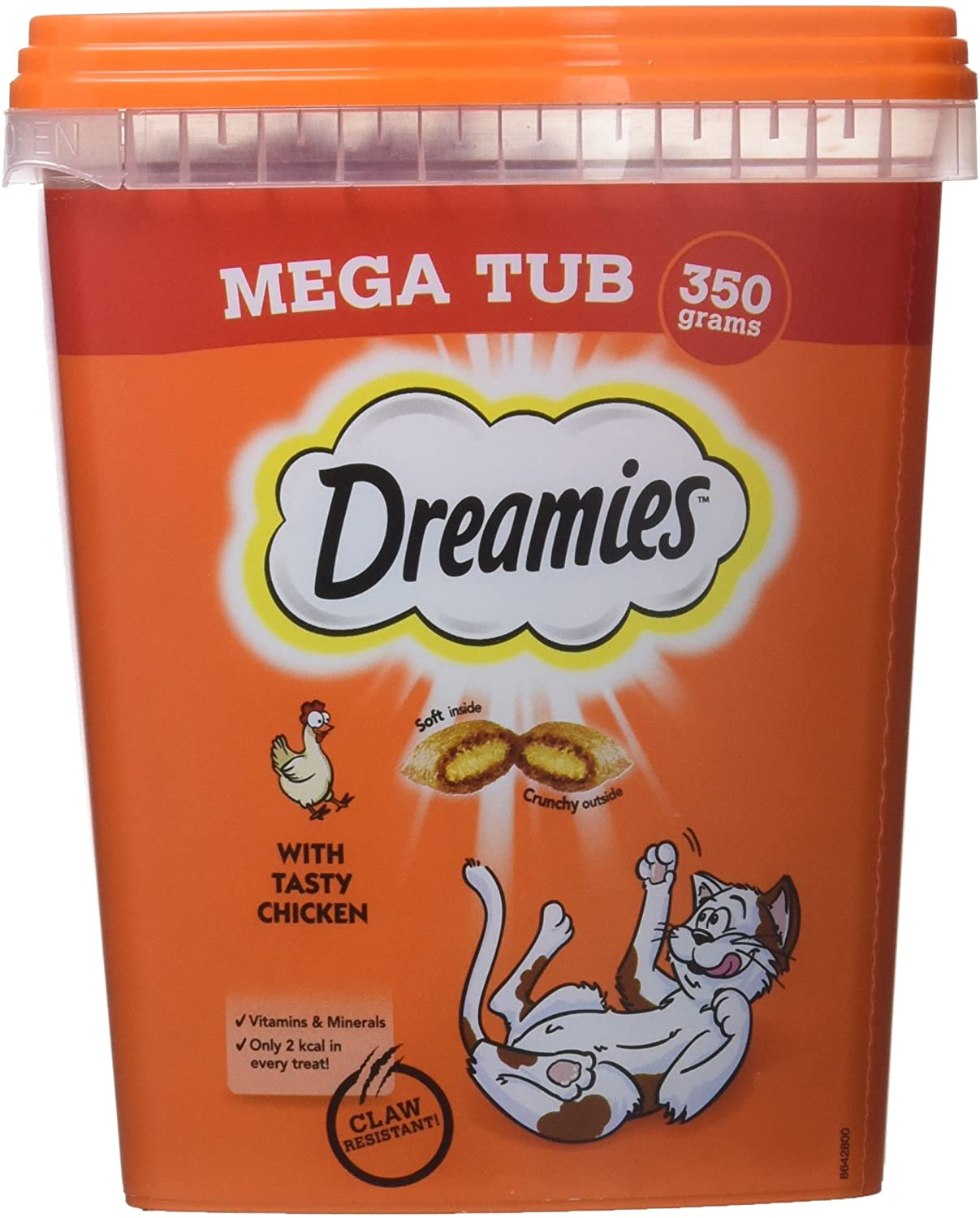  Dreamies -Golosinas para gatos, sabor: Pollo MegaTub, 350 g (Pack of 2) 