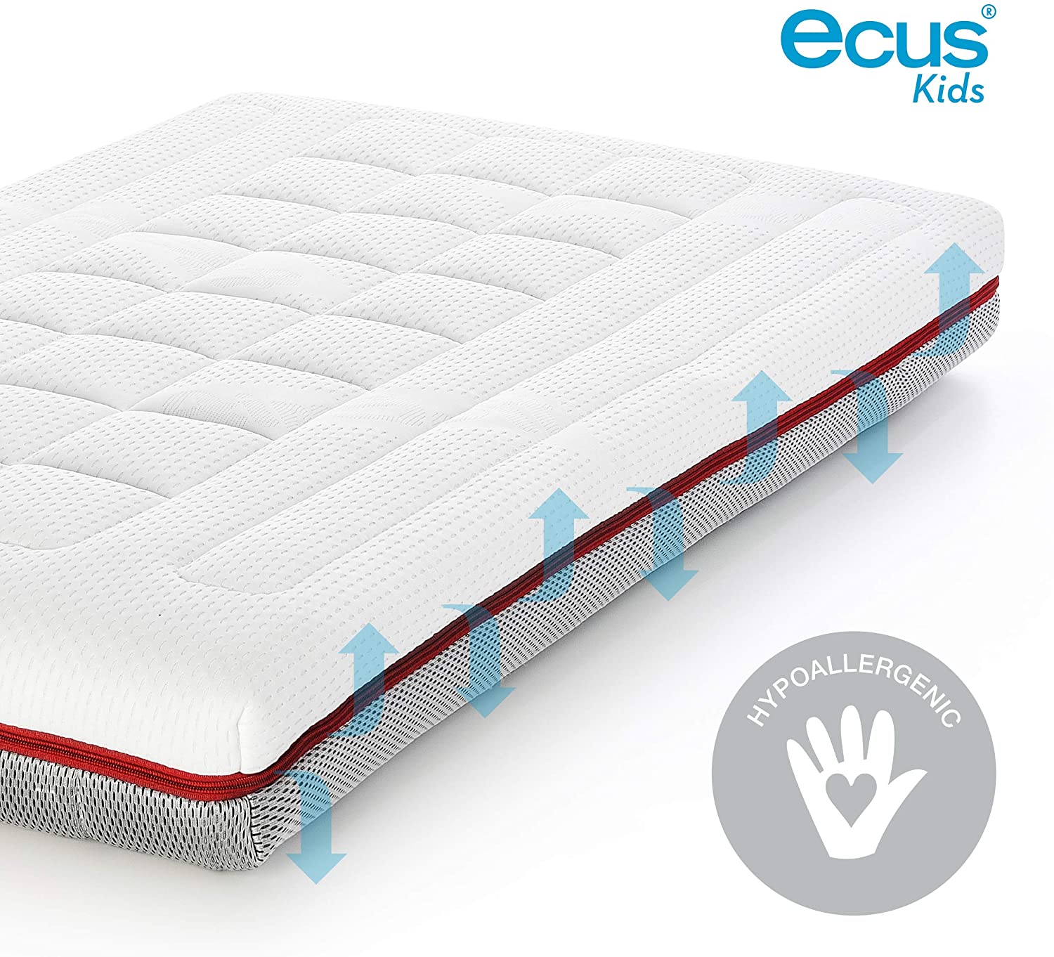  Ecus Kids, colchón cuna para bebé anti-plagiocefalia - Pigü, 117x57x12 