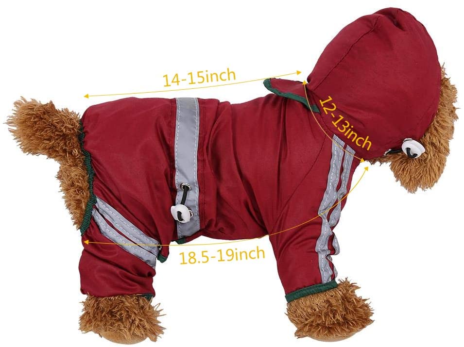  Fdit - Chubasquero impermeable para perros y gatos, con capucha y reflectante, para perros pequeños y medianos, X-Large 