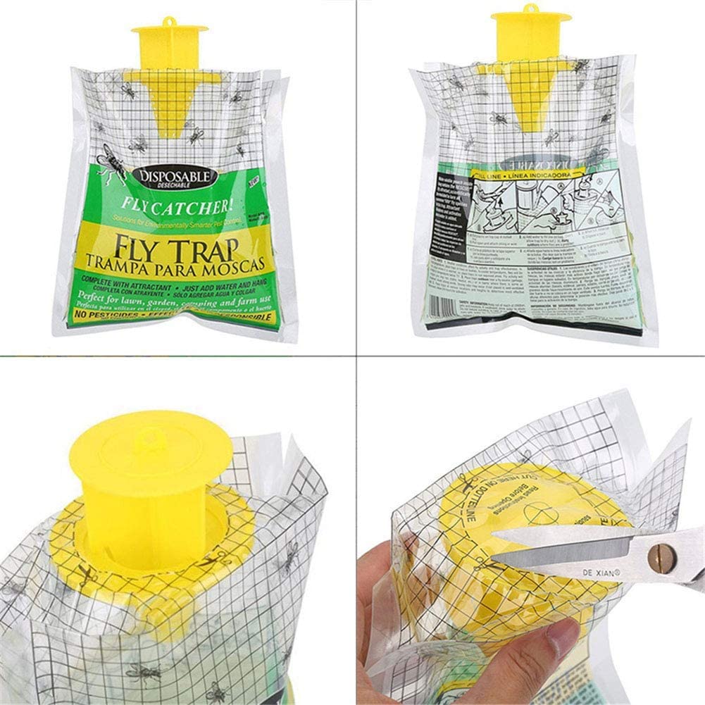  Fishyu 5Pcs Disposable Fly Trap Non Tóxicos Exterior Insectos Asesino Atrapasueños Bag Peste Control 