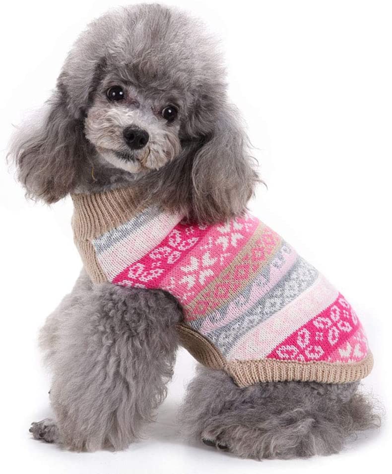  FONLAM Jersey para Perro Cachorro Gato Chaleco Disfraz Ropa Traje de Fiesta Copos de Nieve Navidad Mascota Perro (XL, Rosa) 