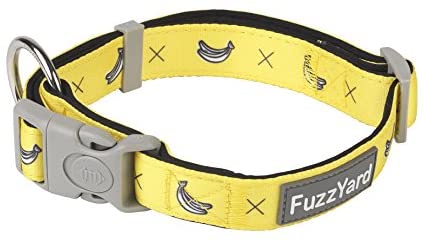  FuzzYard Monkey Mania - Collar para Perro, Talla S, Color Amarillo 