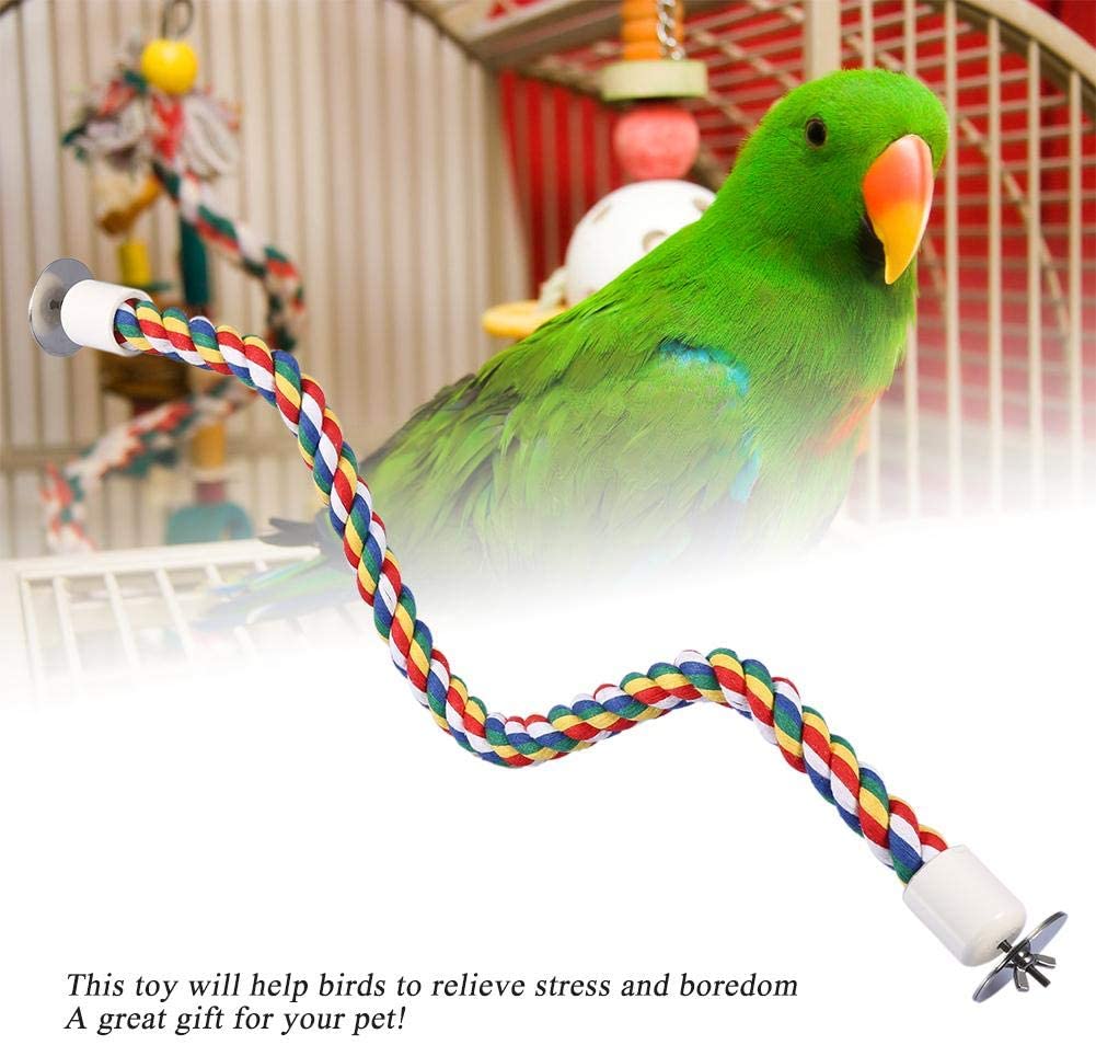  Garosa Pájaro Cuerda Bungee Juguetes Colorido Flexible Paso Loro Escalera Puente Columpio Cuerda De Algodón Loro Soporte Perchas Jaula Accesorios 