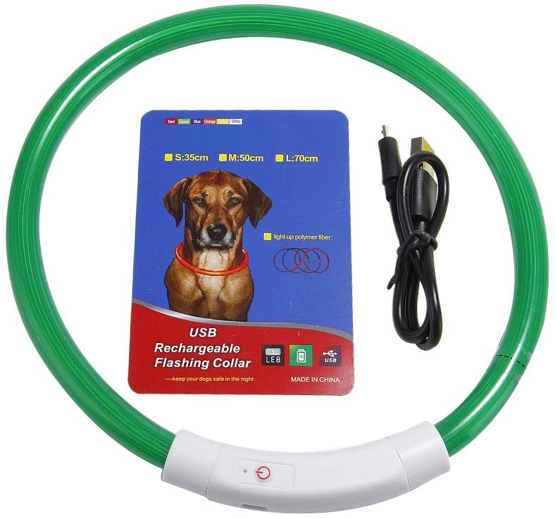  gohigher - Collar para perro luminoso, luz LED intermitente con carga USB 