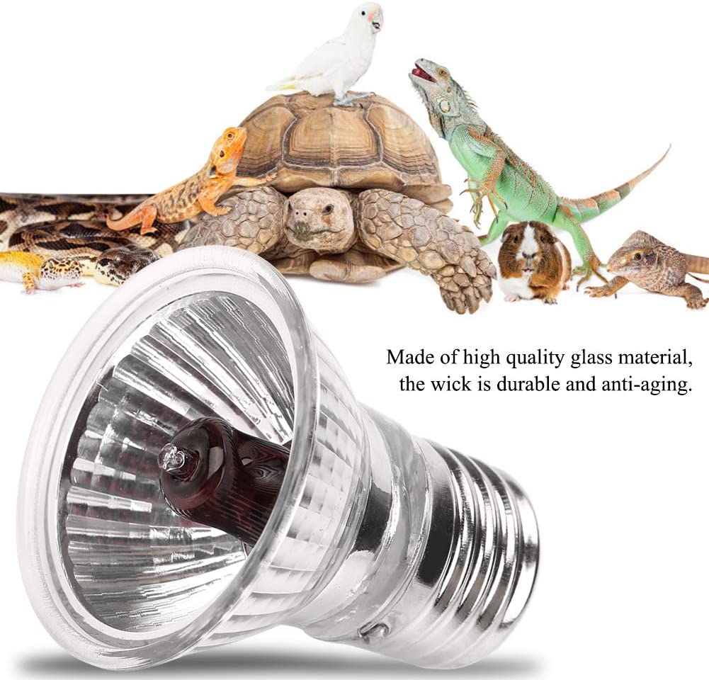  Haofy E27 Bombilla de Calefacción para Reptiles, UVA UVB Lámpara de Luz Solar de Espectro Completo Toma el Sol Lámpara de Calor para Reptiles Serpiente Tortuga Mascota(50W) 
