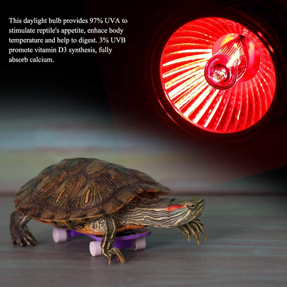  Haofy E27 Bombilla de Calefacción para Reptiles, UVA UVB Lámpara de Luz Solar de Espectro Completo Toma el Sol Lámpara de Calor para Reptiles Serpiente Tortuga Mascota(50W) 