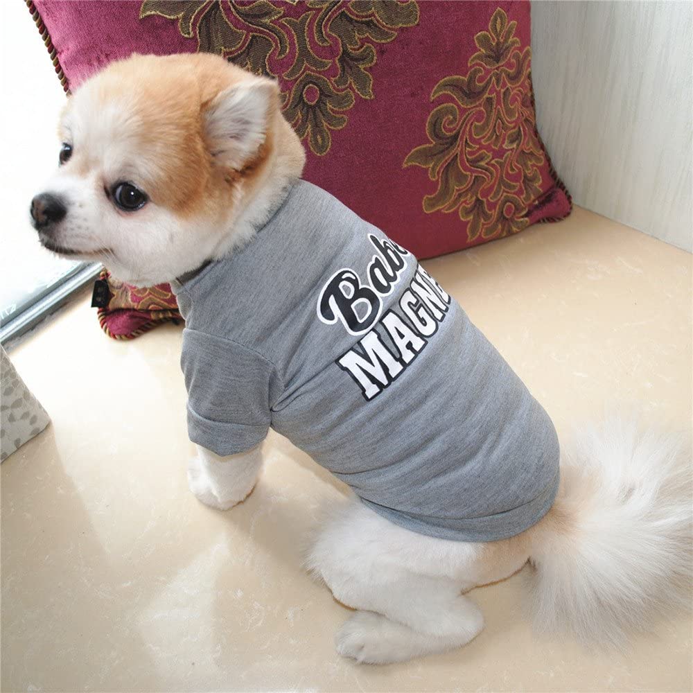  Hawkimin – Camiseta para Mascotas de algodón magnético, Transpirable, para otoño e Invierno, Sudadera, Ropa Deportiva para Perros, Ropa para Cachorros, Ropa para Perros y Accesorios 