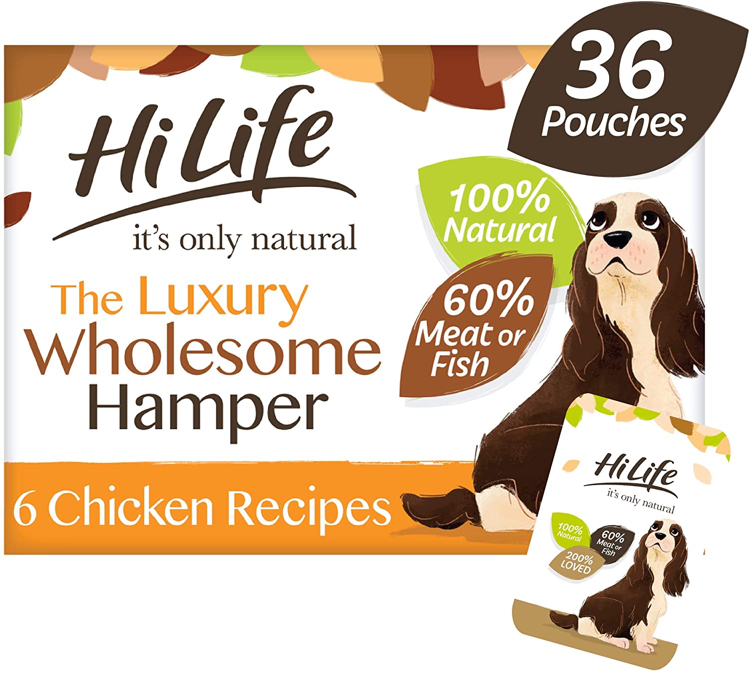  HiLife es sólo Alimentos para Perros de Calidad Natural, Cesta al por Mayor, 36 Bolsas de 100 g 