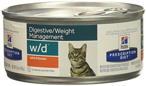  Hill' S Prescription Diet Feline W/D Comida gestión del Peso mendigo en graisse-diabète-colite Pollo para Gato 24 x 156 g 
