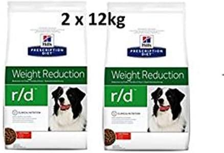  Hill's Prescription Diet r/d - Comida para perros con pollo (2 x 12 kg) 